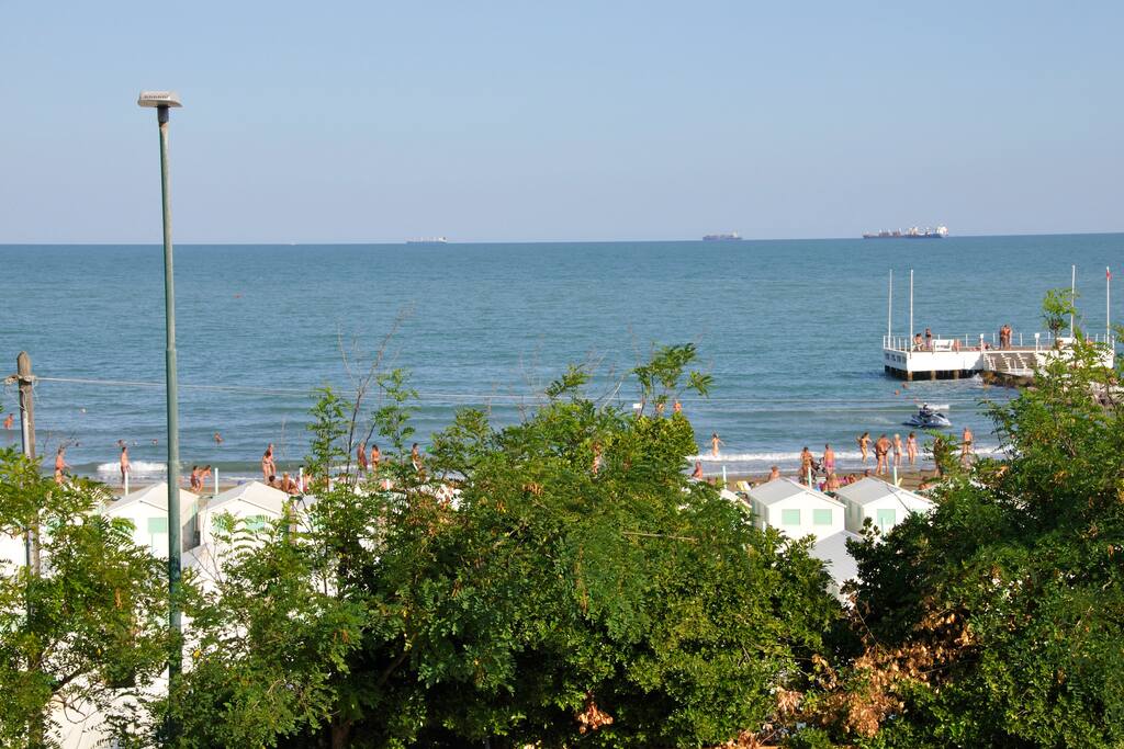the beach from the balcony