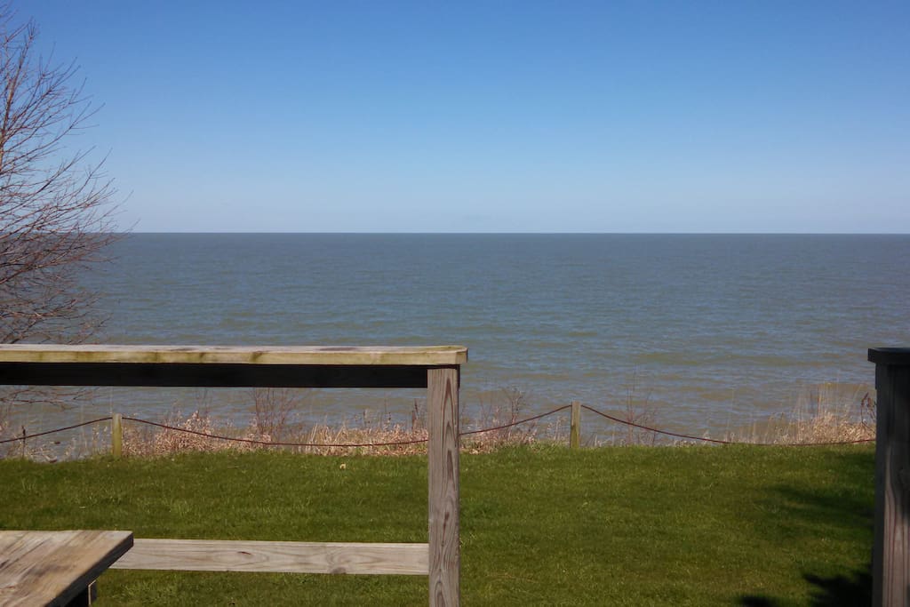 View of Lake Erie from deck