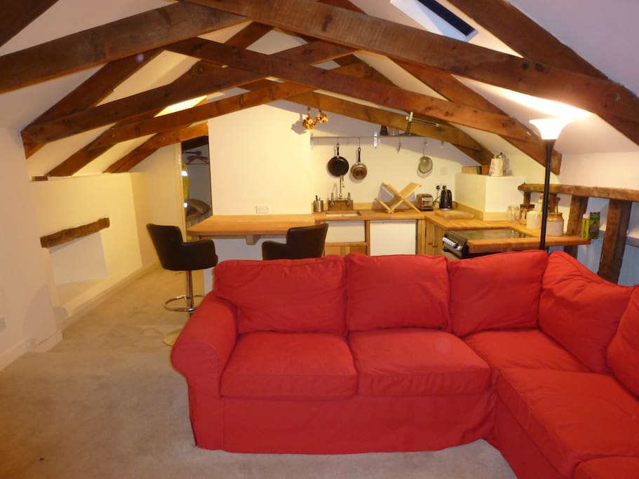 Kitchen and living area