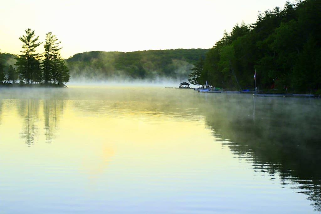 Early morning mist on the lake.