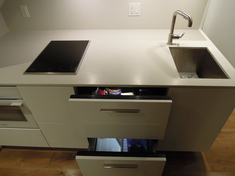 Miele Convection Oven/Microwave, Wolf Induction Cooktop, Drawer Fridge/Freezer combo!