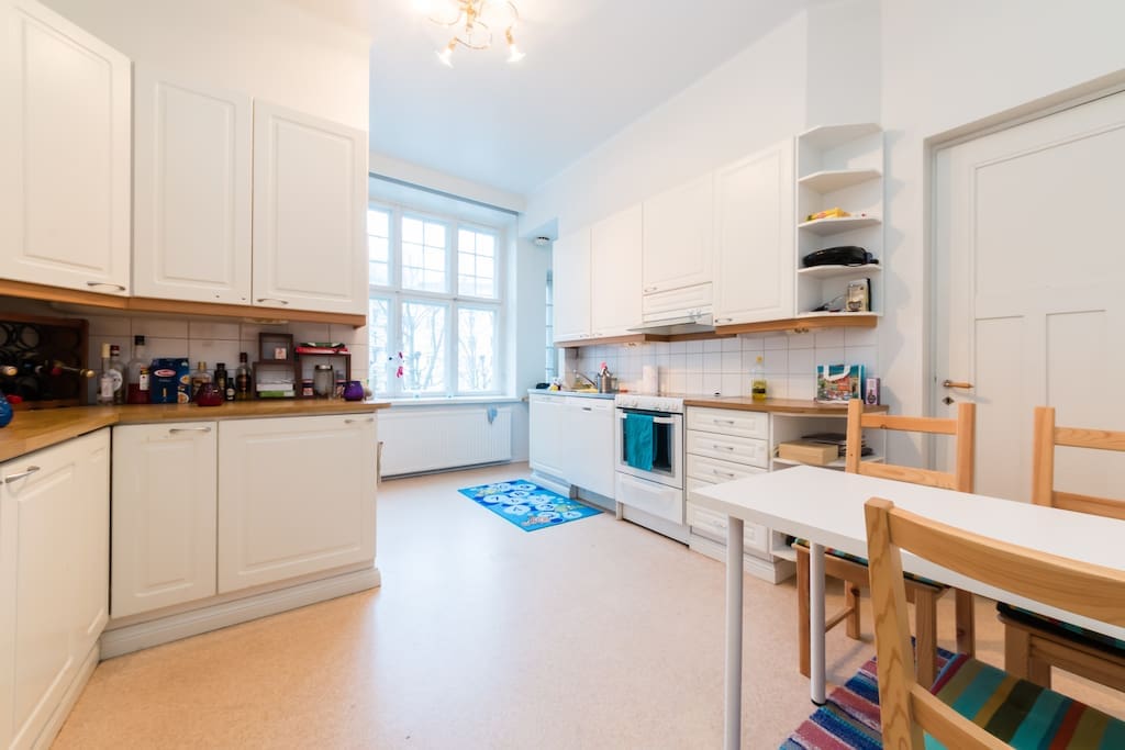 the kitchen