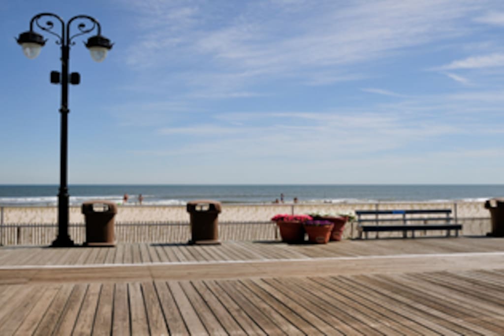 The boardwalk is just steps away from the place.