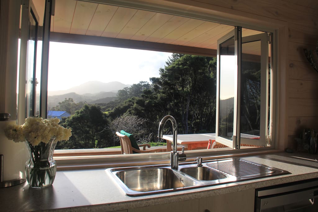 Kitchen with Coromandel Hills in the distance