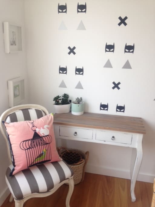 The room is furnished with desk and space for your luggage