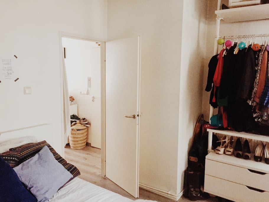 Closet space in the master bedroom