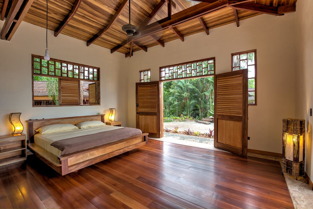 Master bedroom with king sized bed