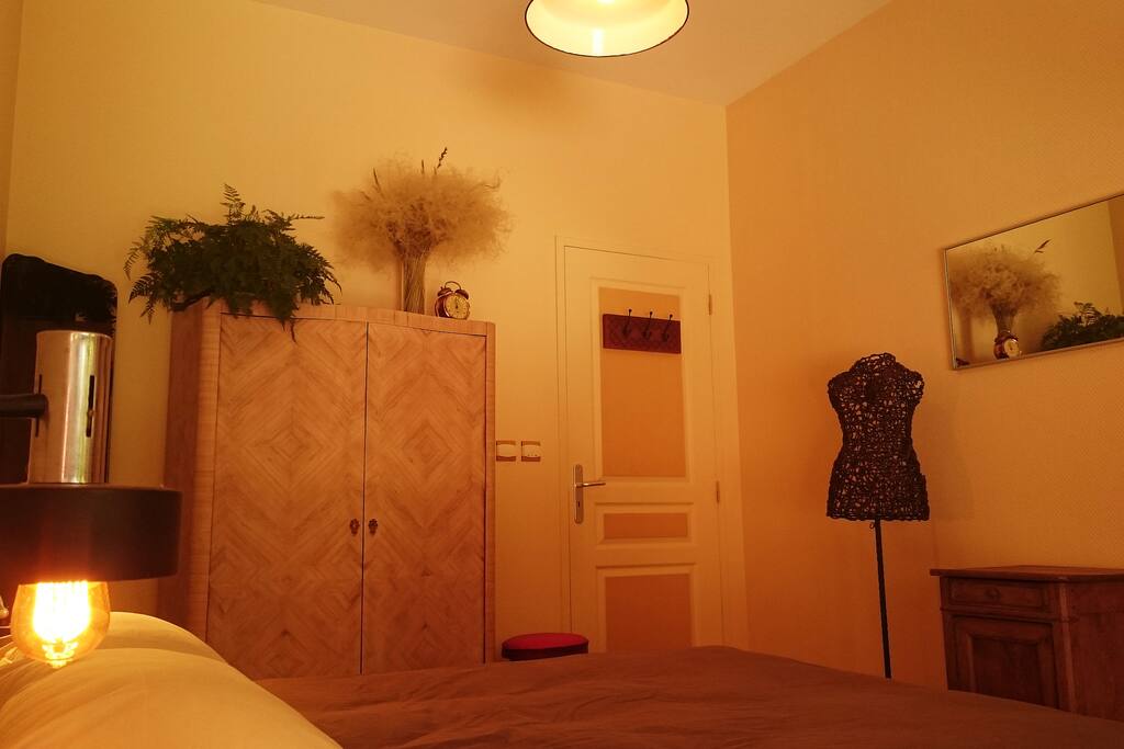 chambre bois 1 lit double