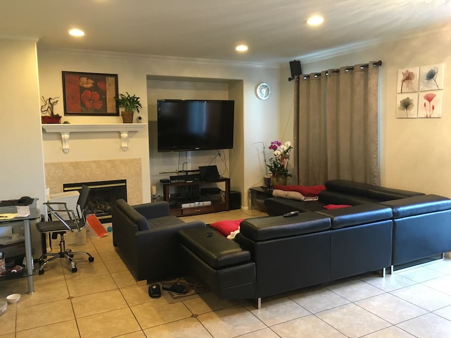 Living room with big screen tv