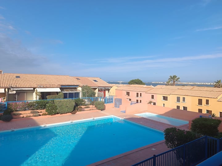 Très Beau Studio Cabine Climatisé Vue Sur Mer - Gruissan