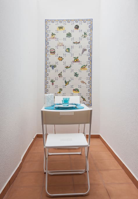 Casas Burnay I Apt 1 portuguese tile decoration outdoor pateo