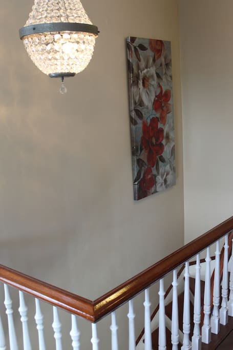 Upstairs landing with Crystal Chandelier