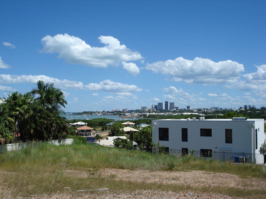 View from top of hill looking toward Darwin city.