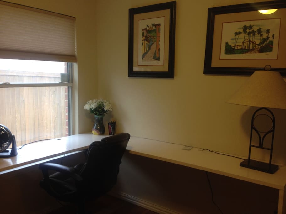 Work space in the bedroom