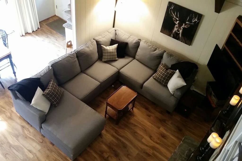 New sectional, lighting and decor