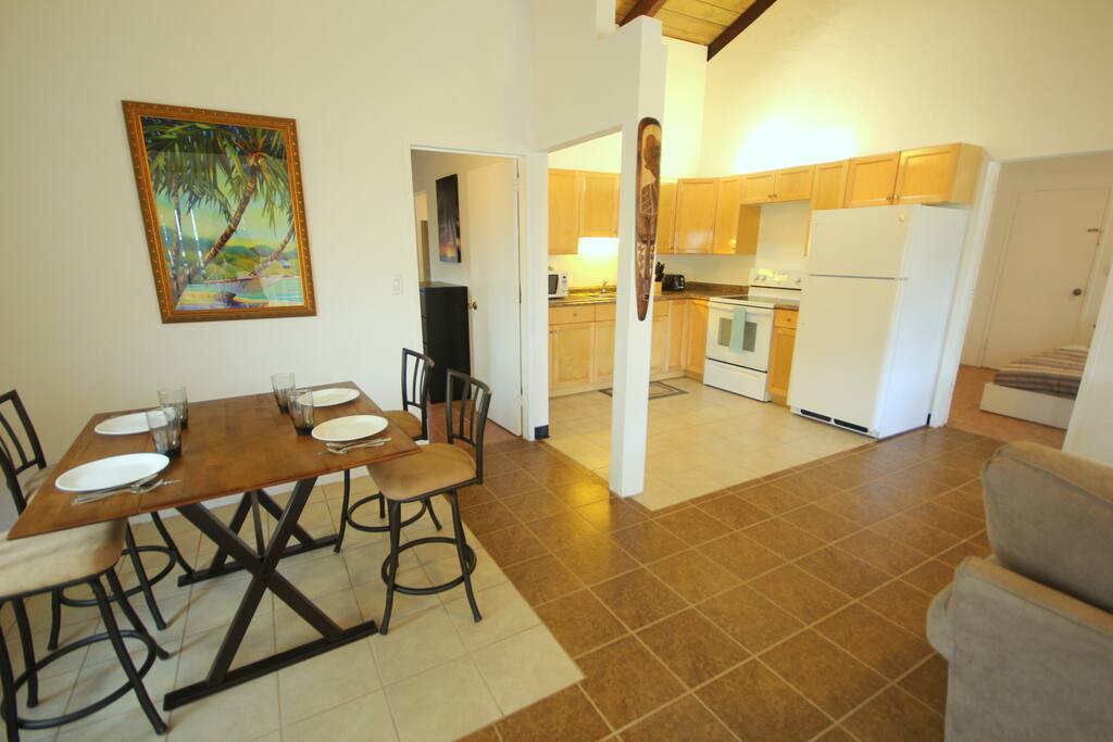 Sit and enjoy a lovely meal after a relaxing day at the beach.