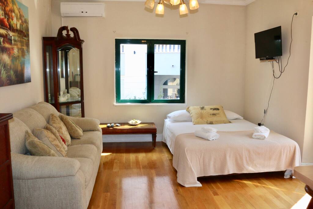 Living Room with Sofa Bed made up