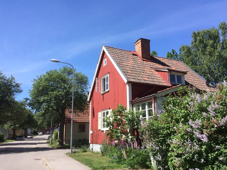 The house is situated in a calm neighbourhood – only a few cars pass every day.