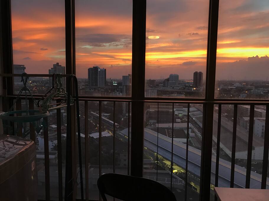Balcony with washing machine