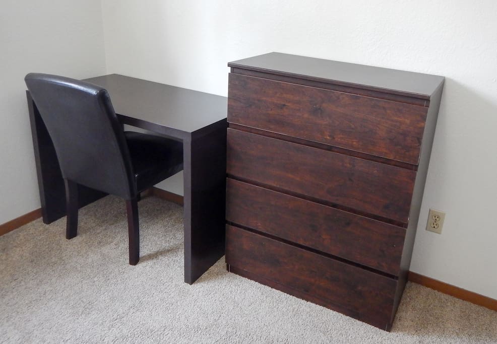 Desk chair and dresser in your room