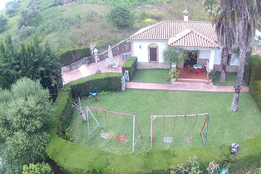 Vista aérea del jardín