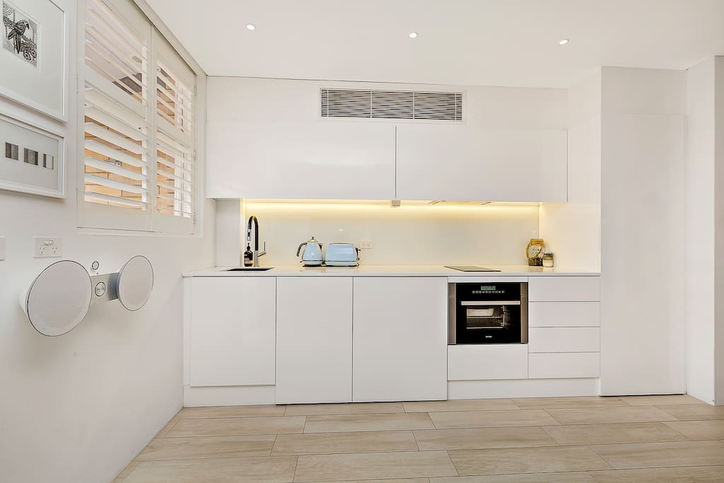 Kitchen with steamer oven and lots of bench space