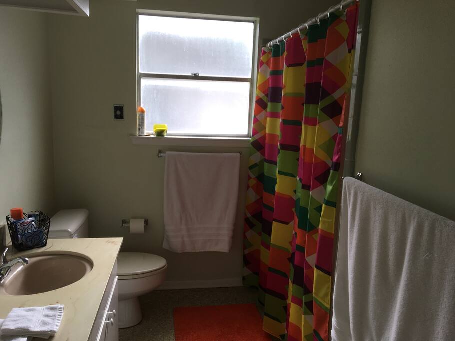 Your private bathroom directly across the hall from your bedroom.