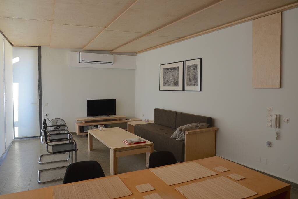 Dining area and living room.