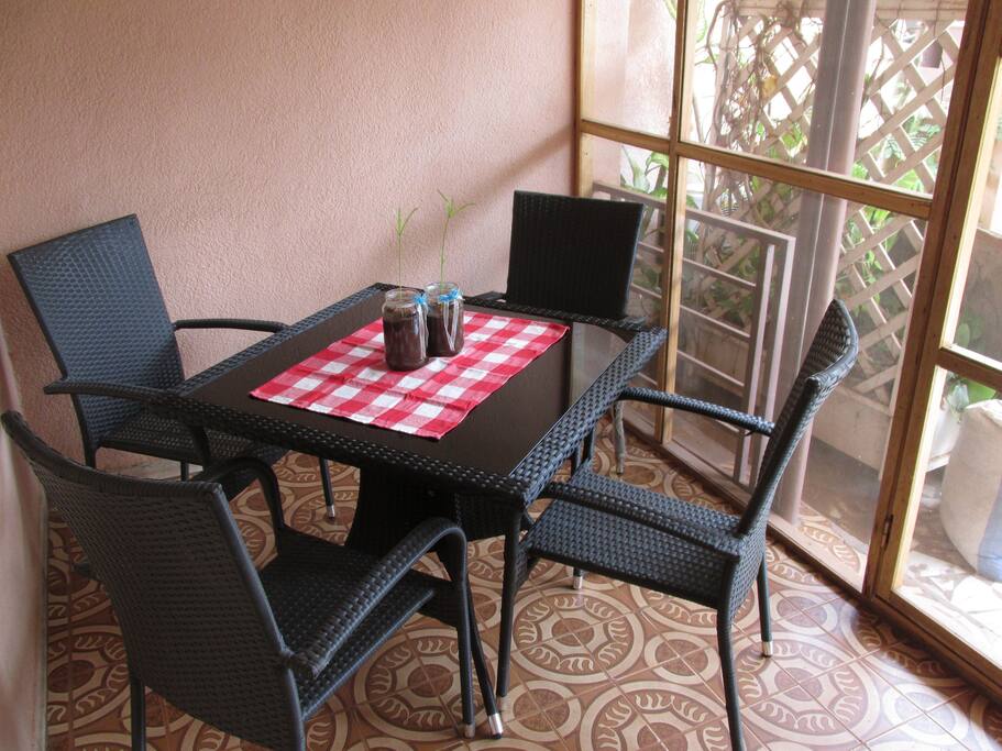 A pleasant place to sit on the veranda.