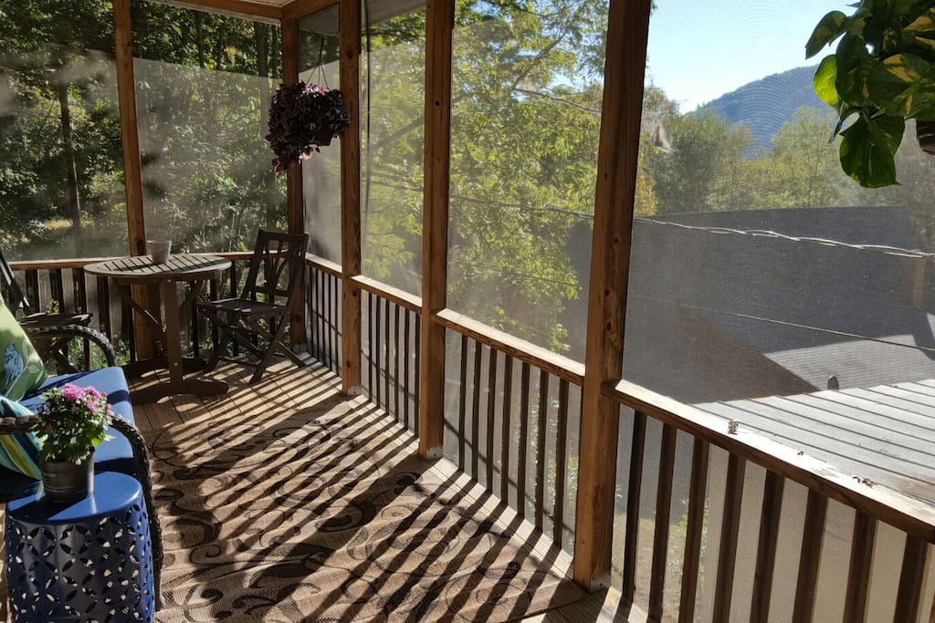 Outdoor lounging at its finest. Sit back, relax, have a cup of coffee or enjoy a local brew as you watch for passing bald eagles and even the occasional elk.