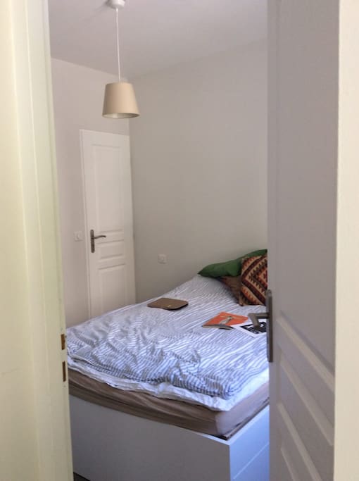 Private separate bedroom with en suite shower and closet.