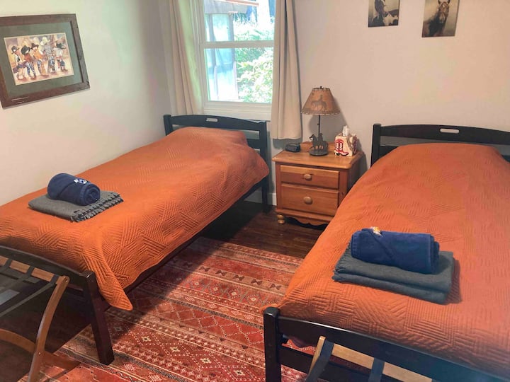Second room with two comfy twin beds.