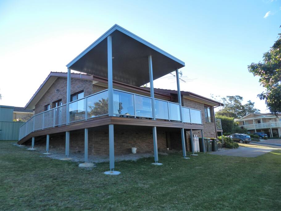 Back yard and balcony