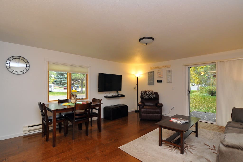View of living space from kitchen