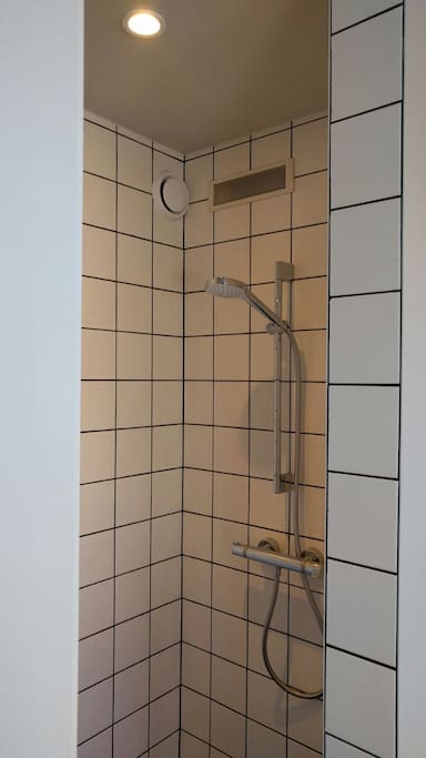 In-room walk-in shower