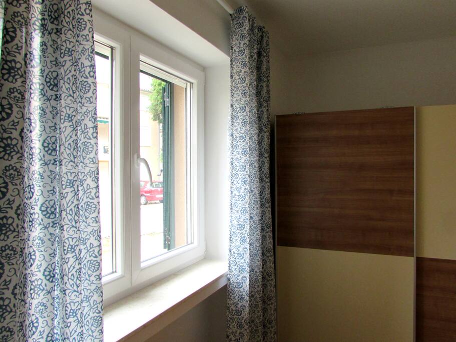 Big closet space, and there is also enough space for luggage in the room.