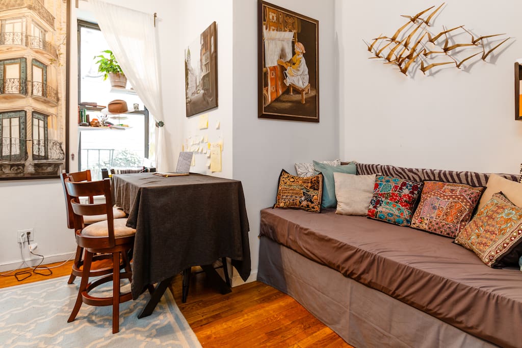 Cozy nook and dining table/desk