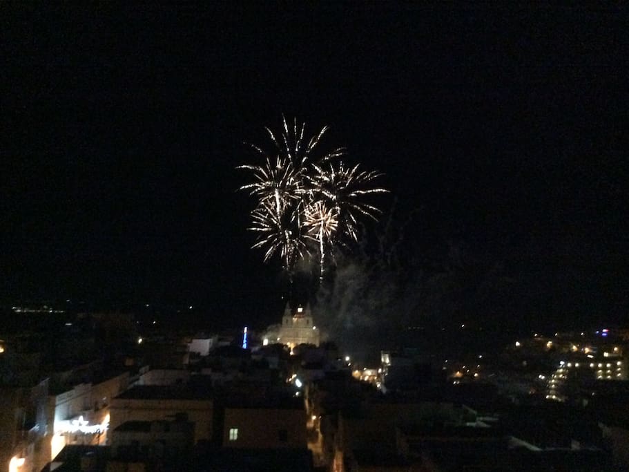 Fireworks from terrace