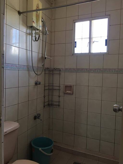 Bathroom w/ hot and cold shower. Connecting shared bathroom with Sabtang room but can be locked in both sides.