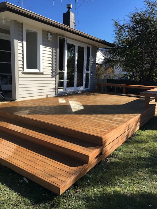 A sunny deck for relaxing and drinking those stunning Hawke's Bay wines.