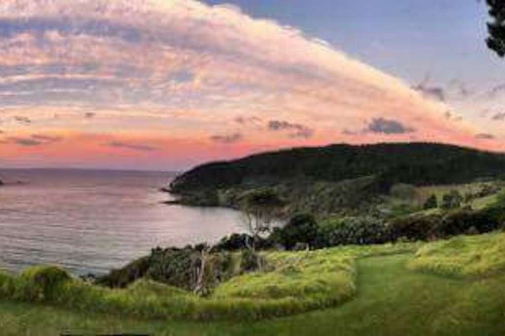 sunrise looking over orua bay