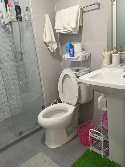 Private shower and toilet