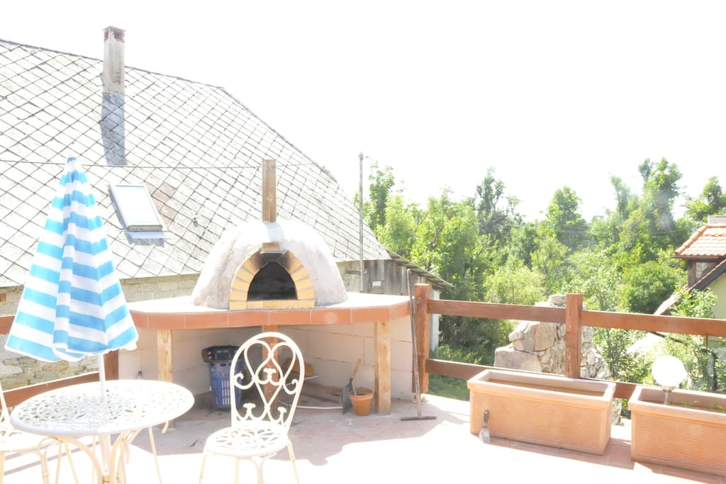 Pizza oven on the terrace