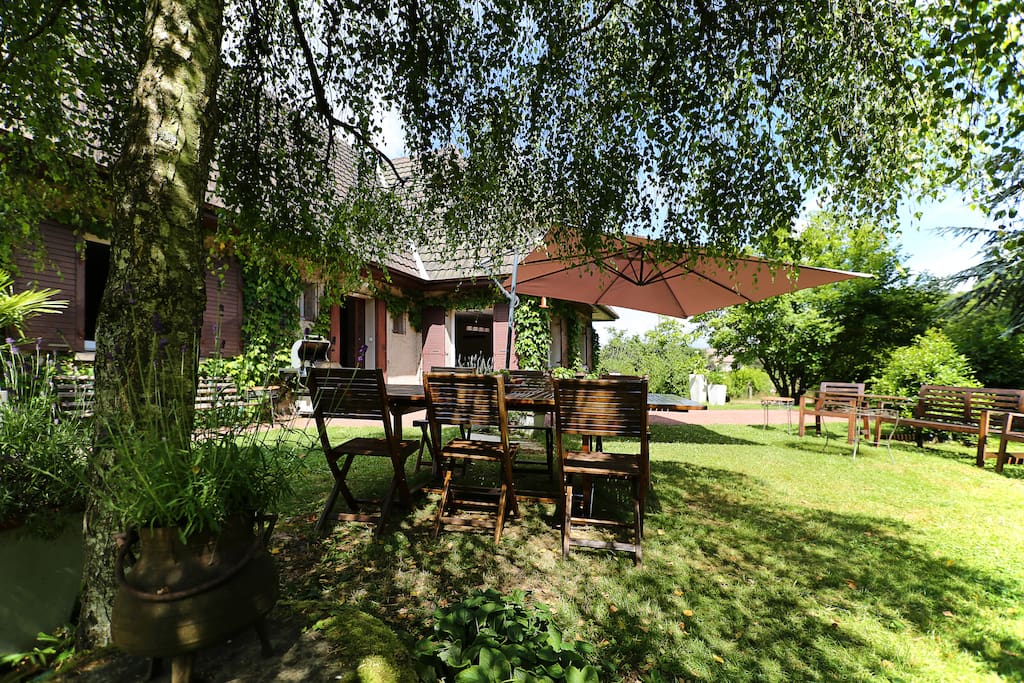 Espace repas et salon extérieur