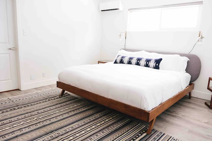 Master bedroom with King size bed, private AC and En suite bathroom