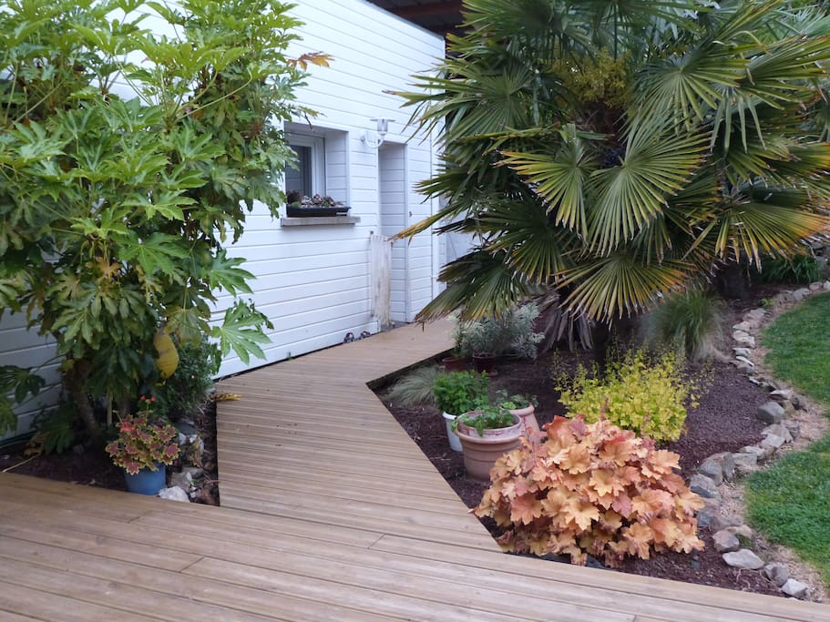 Le jardin vu depuis le salon