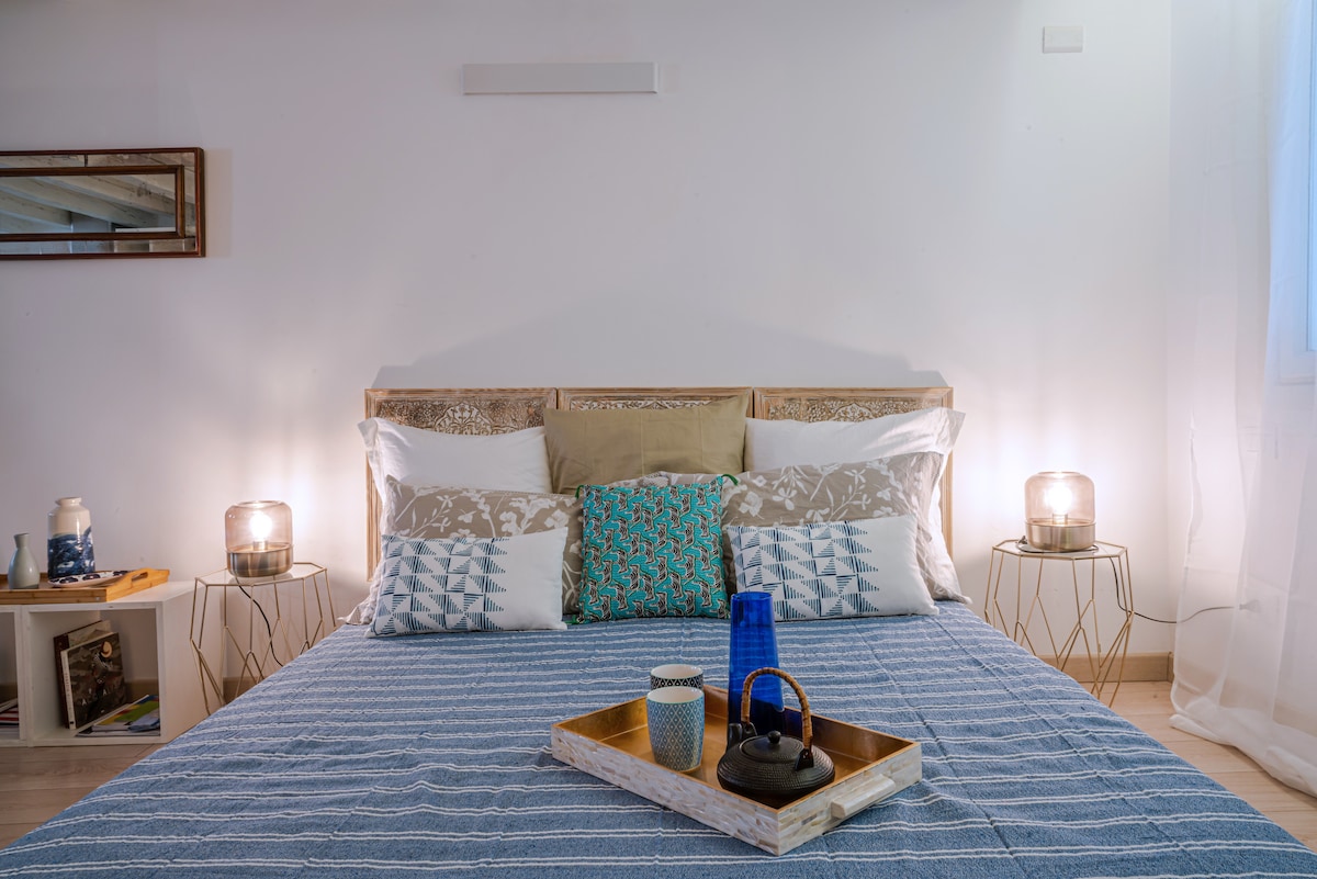 La cama doble (200 cm x 160) tiene un colchón de alta calidad.