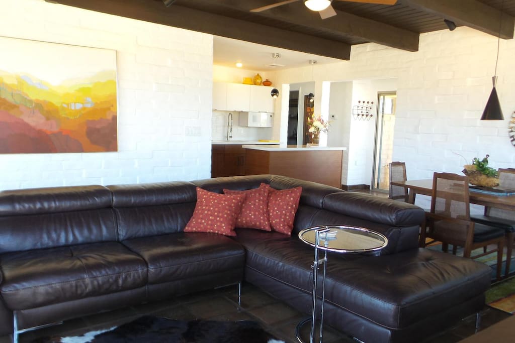 Living Room with kitchen and dining area beyond.