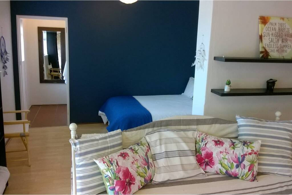 Open plan lounge and bedroom