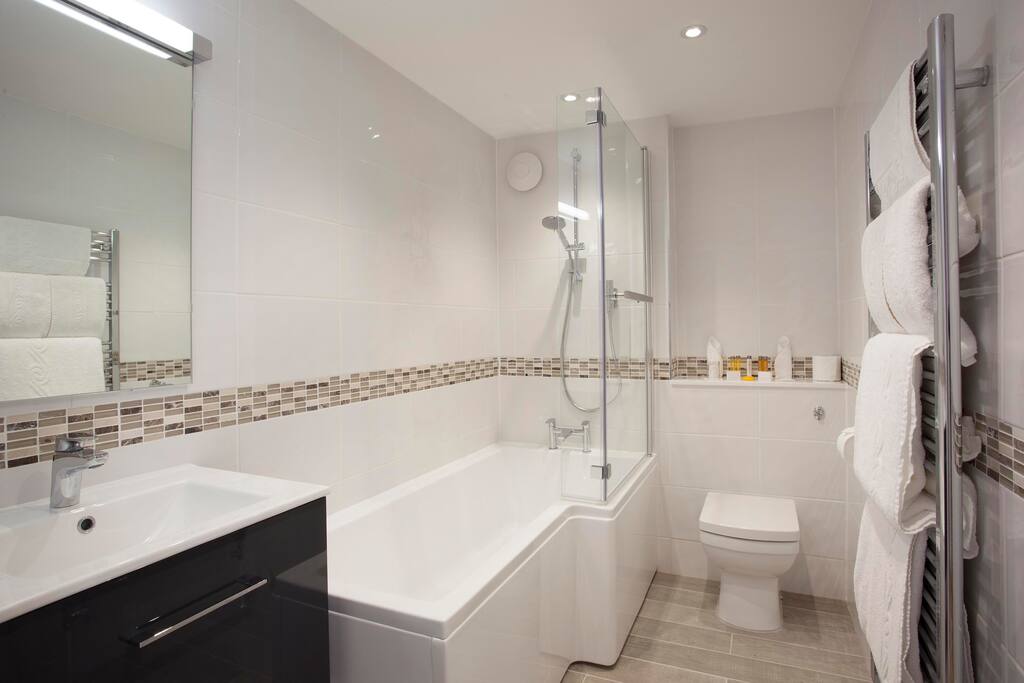 Modern spacious bathrooms
